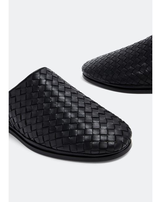 Bottega Veneta Black Open Back Slippers for men