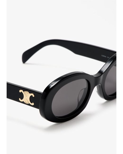 Céline Black Triomphe Oval Sunglasses
