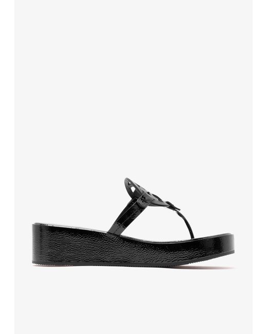 Tory Burch White Miller Wedge Sandals