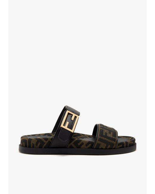 Fendi Black Ff Feel Slides