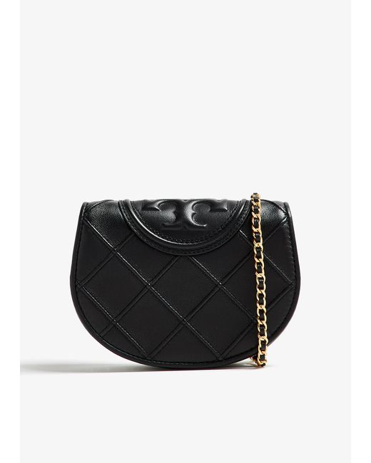 Tory Burch Black Fleming Soft Mini Chain Wallet