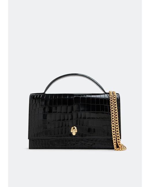 Alexander McQueen Black Medium Skull Top Handle Bag