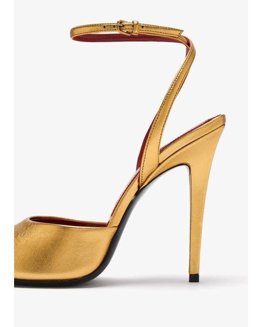 Saint Laurent Metallic Scandale Heel Sandals