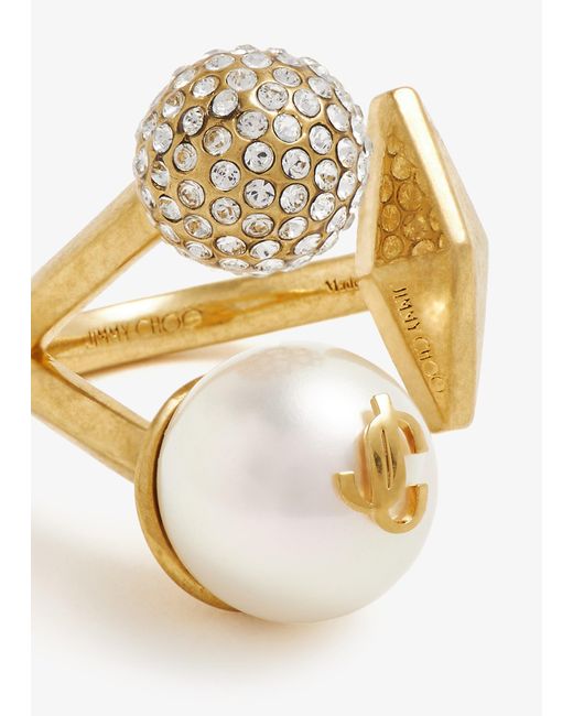 Jimmy Choo White Multi Charm Ring
