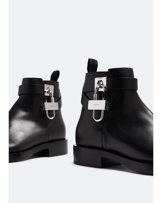 Givenchy Black Lock Ankle Boots for men