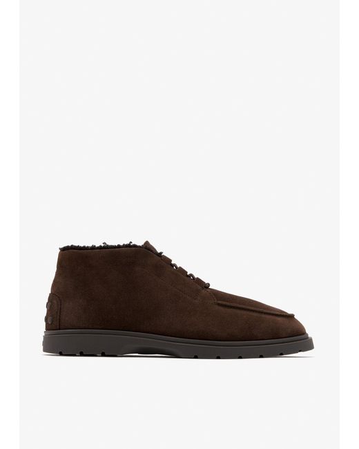 Tod's Brown Desert Suede Boots for men