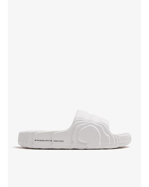 Adidas White Adilette 22 Slides