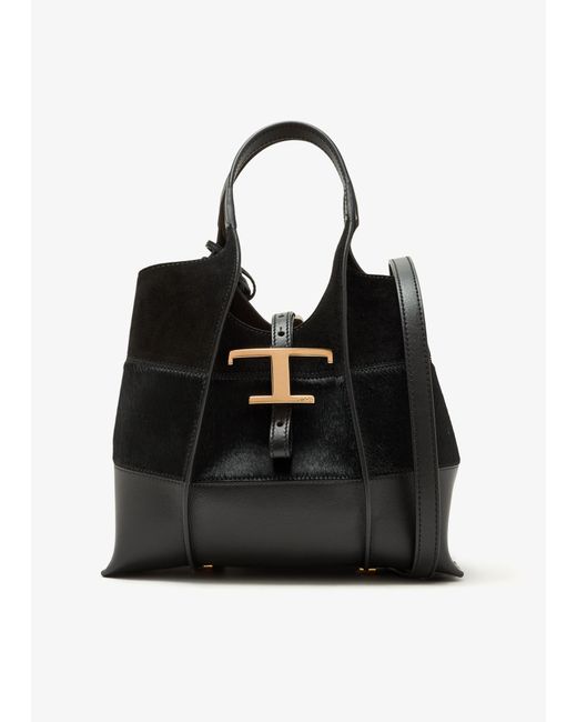 Tod's Black T Timeless Mini Shopping Bag