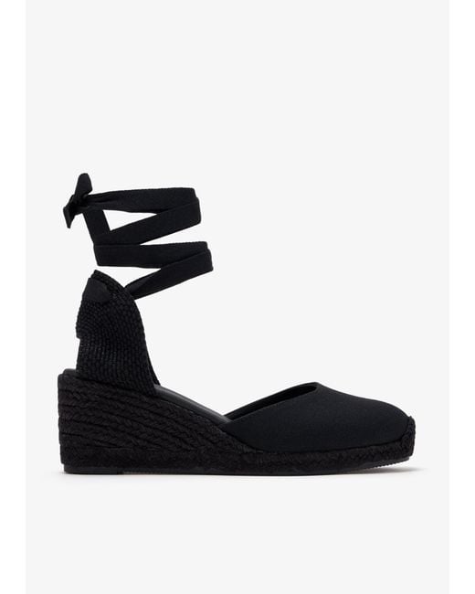 Luna Black Carmen Wedge Espadrilles
