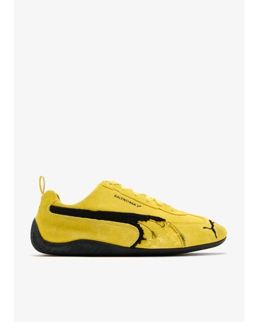 Balenciaga Yellow Speedcat Suede
