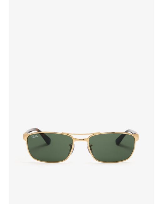 Ray-Ban Green Rectangular Sunglasses