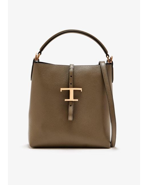 Tod's Metallic T Timeless Mini Bucket Bag