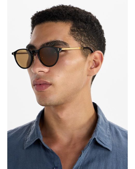 Dunhill Black Round Sunglasses for men