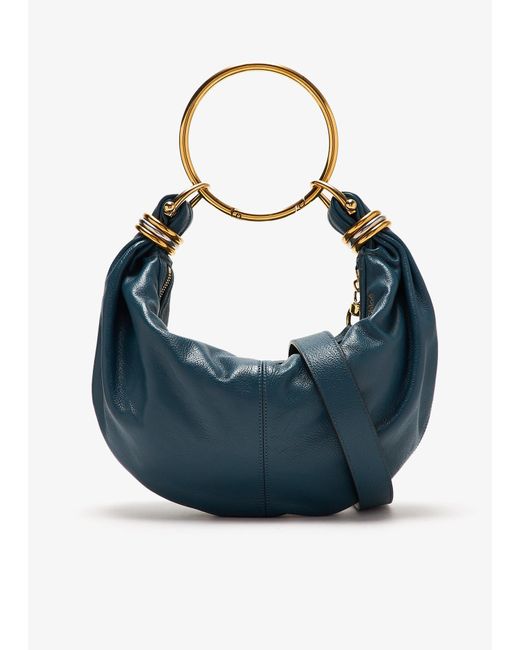 Chloé Small Bracelet Hobo Bag in Blue | Lyst