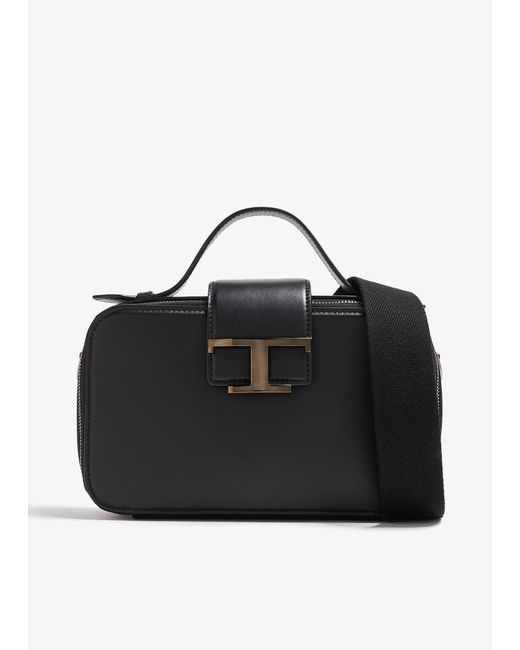 Tod's Black Leather Mini Camera Bag for men