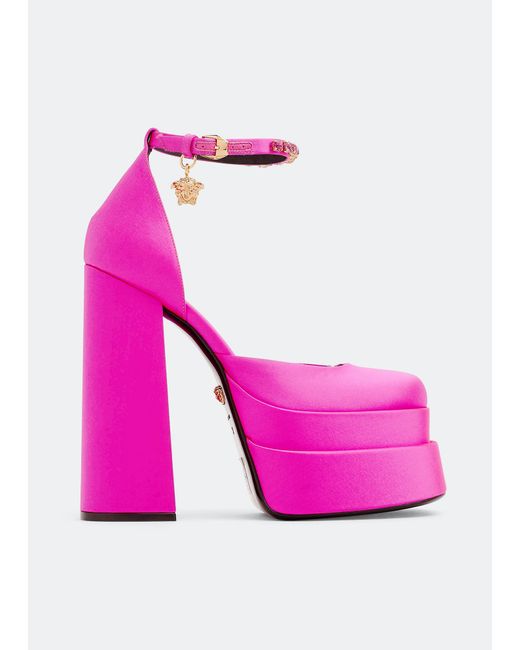 Versace Pink Medusa Aevitas Platform Pumps