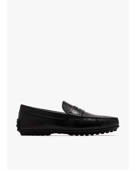 Tod's Men's Black City Gommino Driving Shoes