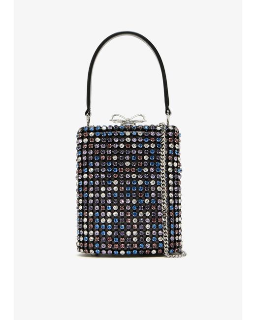 Self-Portrait Black Multi Crystal Chainmail Mini Bag