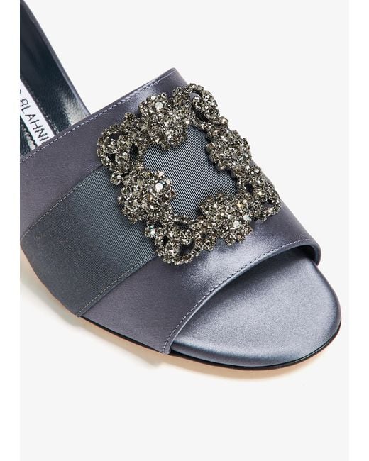 Manolo Blahnik White Martamod Mules