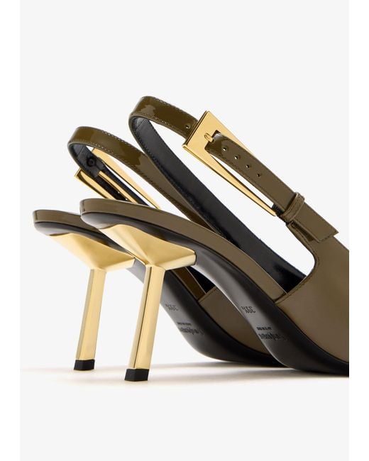 Saint Laurent White Lee Slingback Pumps
