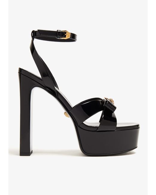 Versace Black Leather Platform Sandals