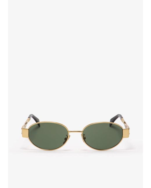 Céline Green Triomphe Oval Sunglasses