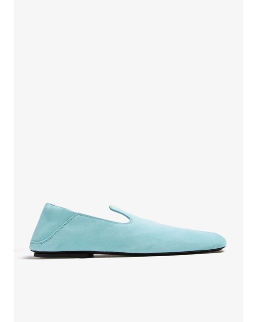 Bottega Veneta Blue Suede Slippers