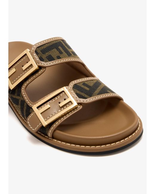 Fendi White Ff Feel Slides