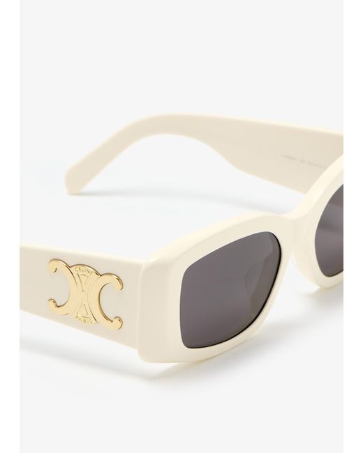 Céline White Maxi Triomphe Rectangular Sunglasses