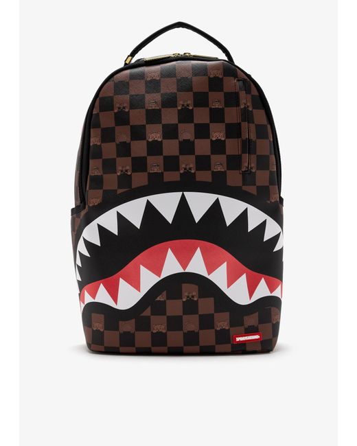 Sprayground Black Peeking Character Check Backpack for men