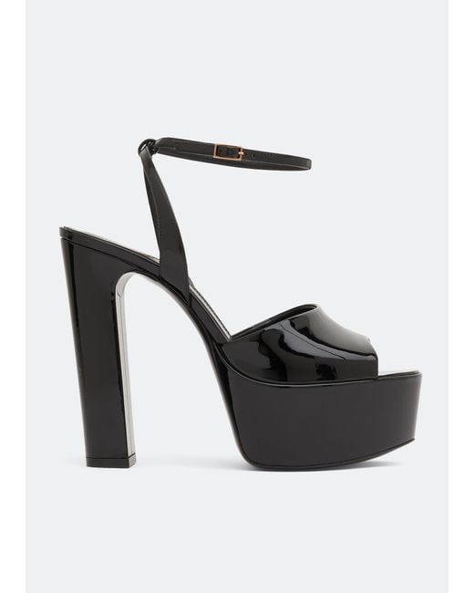 Saint Laurent White Jodie Platform Sandals