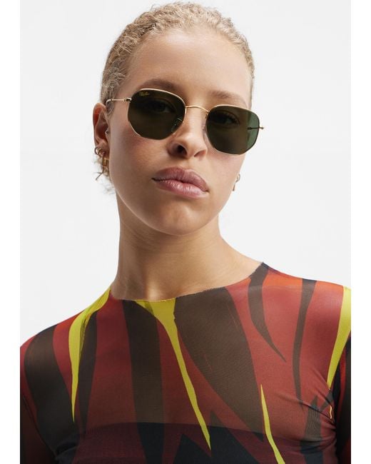 Ray-Ban Green Hexagonal Sunglasses