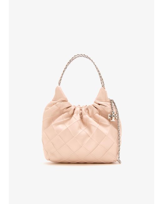 Tory Burch Pink Mini Fleming Drawstring Bag