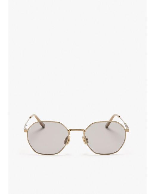 Brunello Cucinelli White Round Sunglasses