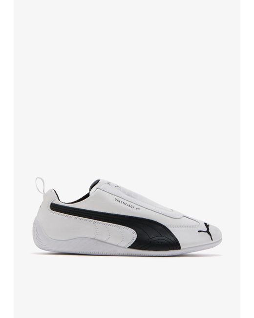 Balenciaga White X Puma Speedcat Leather Sneakers for men