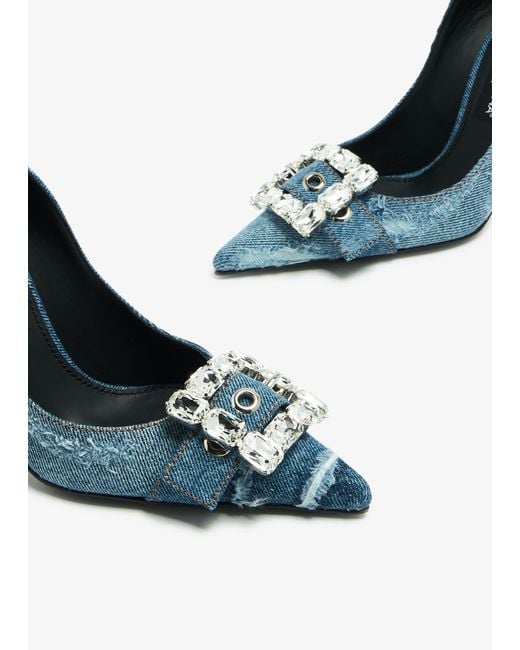 Dolce & Gabbana Blue Patchwork Denim Pumps