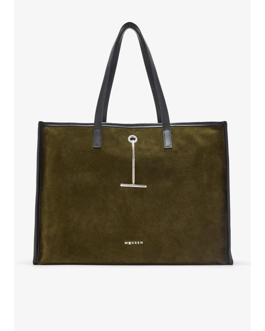 Alexander McQueen Green T Bar Pendant Tote Bag for men