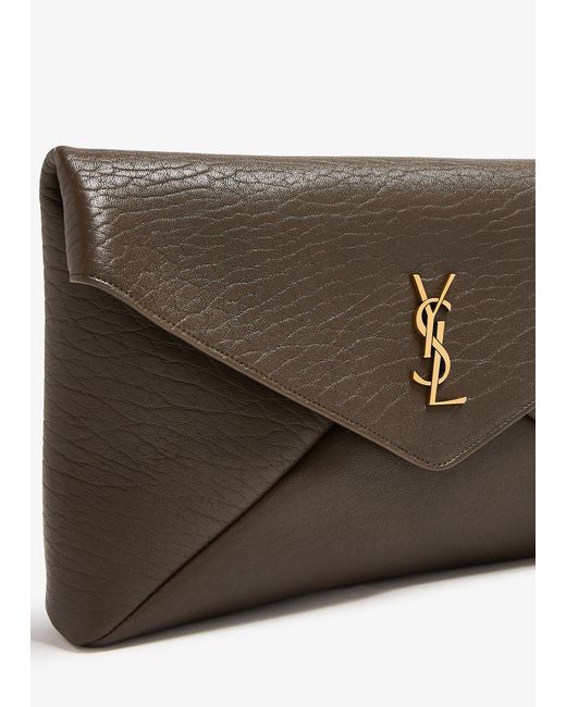 Saint Laurent Brown Large Envelope Clutch