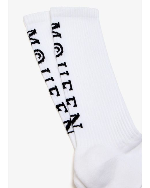 McQueen White Logo Socks for men
