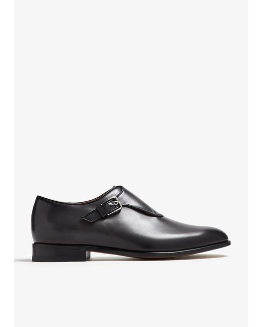 Berluti Black B Volute Monk Strap Shoes for men