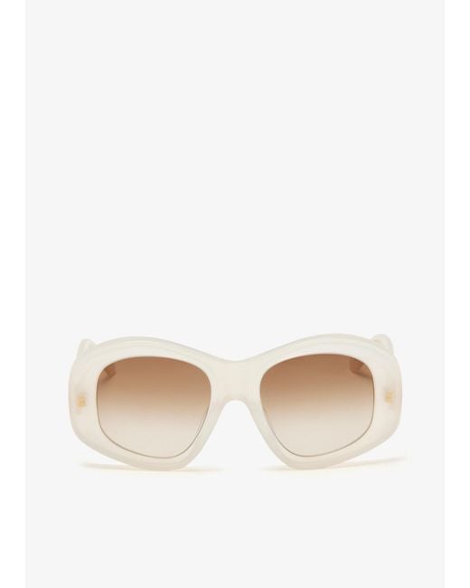 Loewe White Anagram Square Sunglasses