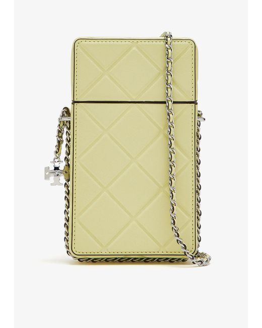 Tory Burch Yellow Fleming Phone Crossbody Bag
