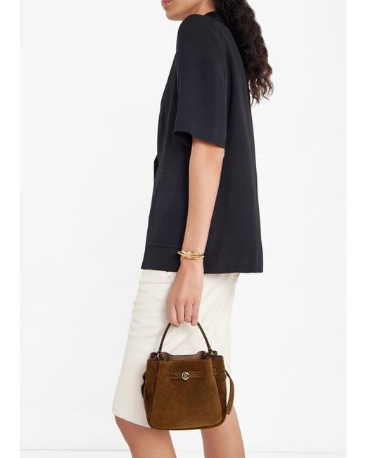 Tory Burch Brown Romy Mini Bucket Bag