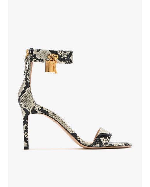 Tom Ford White Padlock Sandals
