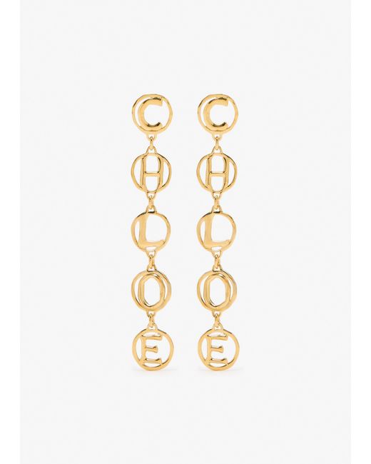 Chloé White The Script Earrings