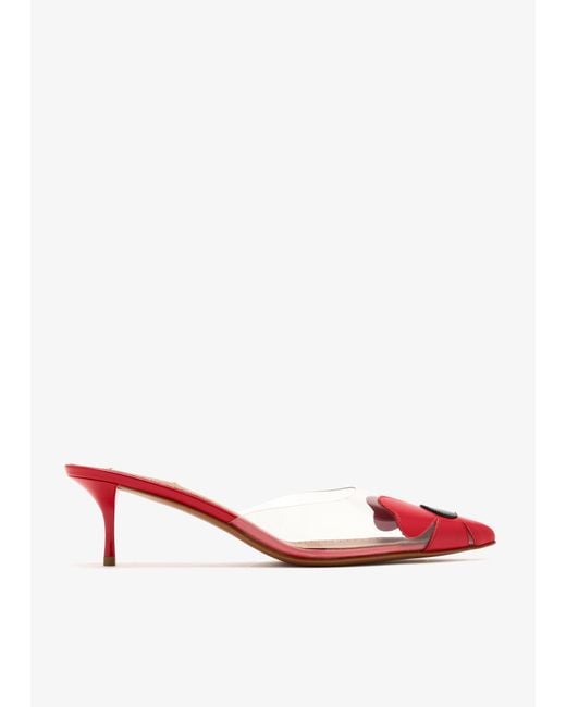 Alaïa Red Bloom Mules