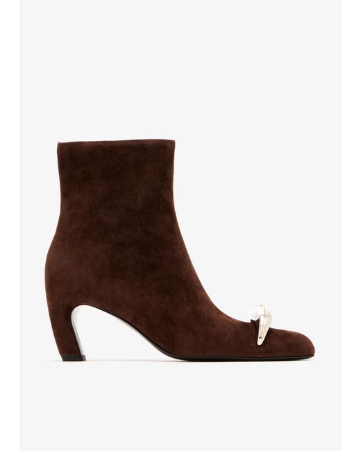Tory Burch Brown Pierced Ankle Boots
