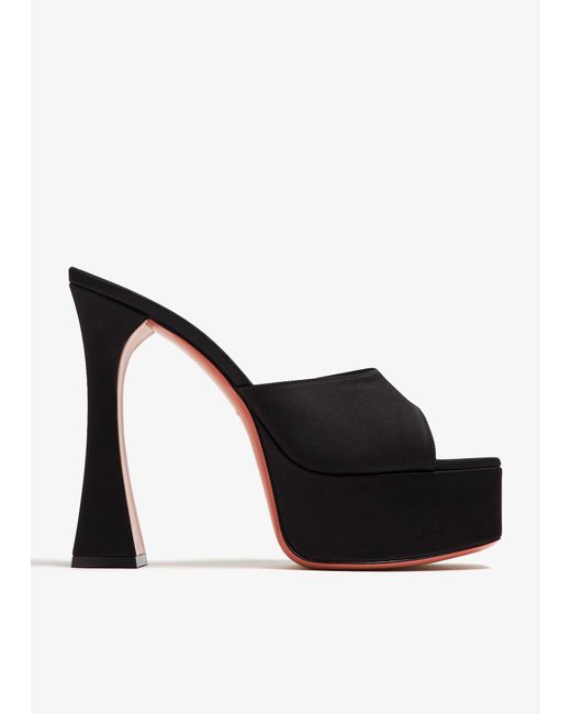 AMINA MUADDI Black Dalida Platform Mules