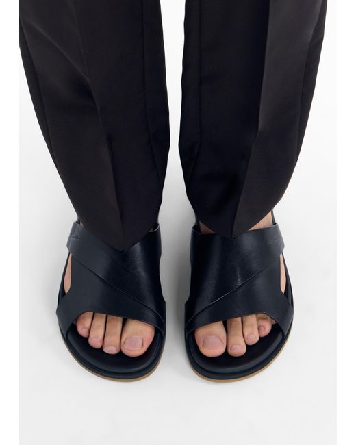 Santoni White Leather Sandals for men