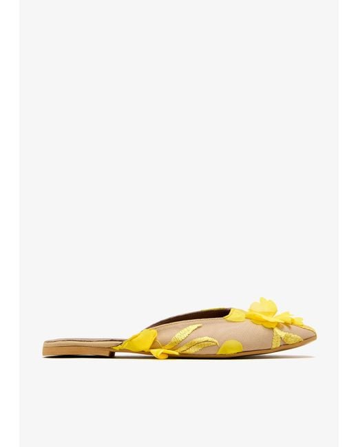RAMLA Yellow Dahlia Mules